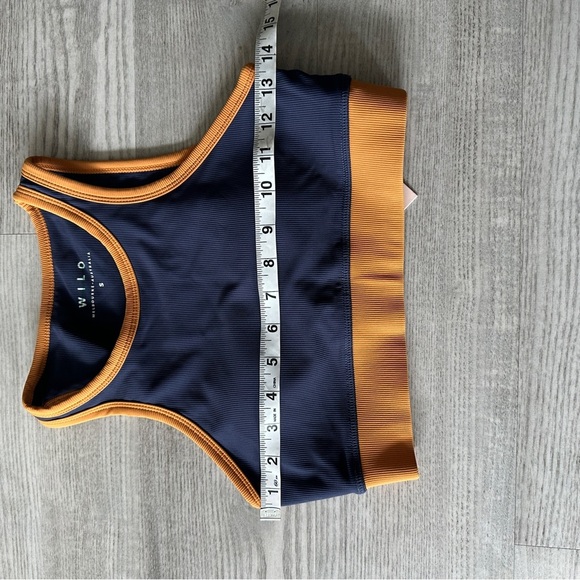 NWT Wilo Navy and Orange high Neck Sports Bra Small - Picture 10 of 11